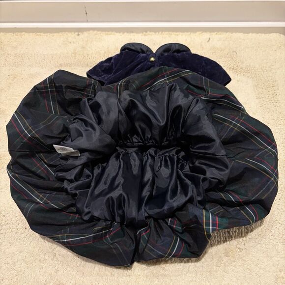 Janie And Jack Bubble Hem Dress Plaid Velvet Christmas Holiday Infant Girls 3-6m - Picture 5 of 7